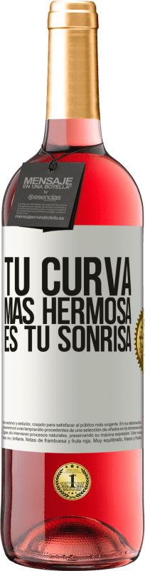 29,95 € Envío gratis | Vino Rosado Edición ROSÉ Tu curva más hermosa es tu sonrisa Etiqueta Blanca. Etiqueta personalizable Vino joven Cosecha 2024 Tempranillo