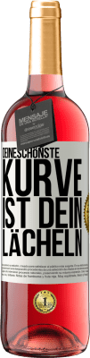 29,95 € Kostenloser Versand | Roséwein ROSÉ Ausgabe Deineschönste Kurve ist dein Lächeln Weißes Etikett. Anpassbares Etikett Junger Wein Ernte 2024 Tempranillo