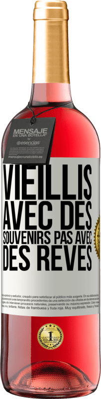 29,95 € Envoi gratuit | Vin rosé Édition ROSÉ Vieillis avec des souvenirs pas avec des rêves Étiquette Blanche. Étiquette personnalisable Vin jeune Récolte 2024 Tempranillo