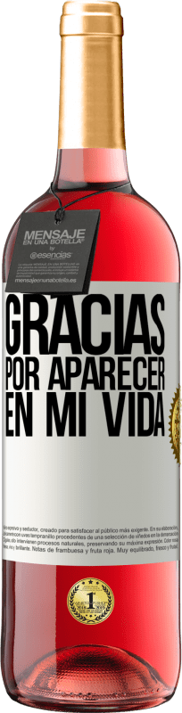 29,95 € Envío gratis | Vino Rosado Edición ROSÉ Gracias por aparecer en mi vida Etiqueta Blanca. Etiqueta personalizable Vino joven Cosecha 2024 Tempranillo