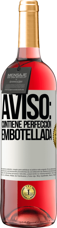 29,95 € Envío gratis | Vino Rosado Edición ROSÉ Aviso: contiene perfección embotellada Etiqueta Blanca. Etiqueta personalizable Vino joven Cosecha 2024 Tempranillo