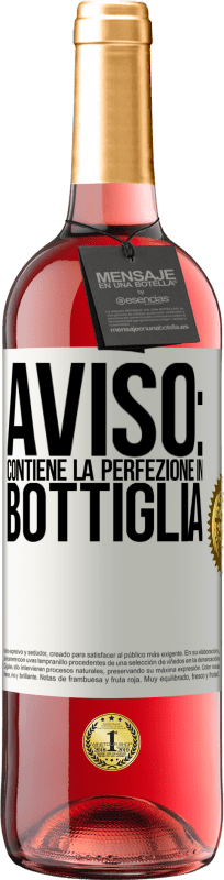 29,95 € Spedizione Gratuita | Vino rosato Edizione ROSÉ Avviso: contiene la perfezione in bottiglia Etichetta Bianca. Etichetta personalizzabile Vino giovane Raccogliere 2023 Tempranillo
