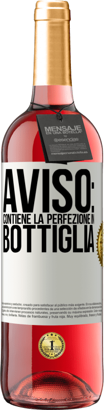 29,95 € Spedizione Gratuita | Vino rosato Edizione ROSÉ Avviso: contiene la perfezione in bottiglia Etichetta Bianca. Etichetta personalizzabile Vino giovane Raccogliere 2024 Tempranillo