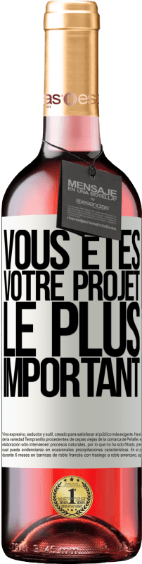 29,95 € Envoi gratuit | Vin rosé Édition ROSÉ Vous êtes votre projet le plus important Étiquette Blanche. Étiquette personnalisable Vin jeune Récolte 2024 Tempranillo