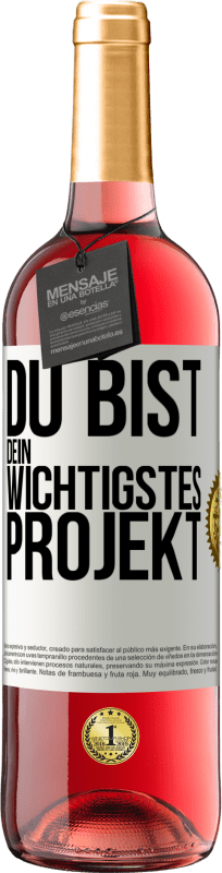 29,95 € Kostenloser Versand | Roséwein ROSÉ Ausgabe Du bist dein wichtigstes Projekt Weißes Etikett. Anpassbares Etikett Junger Wein Ernte 2024 Tempranillo