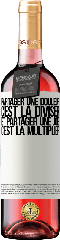 29,95 € Envoi gratuit | Vin rosé Édition ROSÉ Partager une douleur, c'est la diviser et partager une joie, c'est la multiplier Étiquette Blanche. Étiquette personnalisable Vin jeune Récolte 2024 Tempranillo