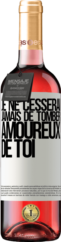 29,95 € Envoi gratuit | Vin rosé Édition ROSÉ Je ne cesserai jamais de tomber amoureux de toi Étiquette Blanche. Étiquette personnalisable Vin jeune Récolte 2024 Tempranillo