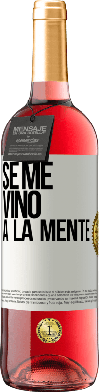 29,95 € Spedizione Gratuita | Vino rosato Edizione ROSÉ Se me VINO a la mente… Etichetta Bianca. Etichetta personalizzabile Vino giovane Raccogliere 2024 Tempranillo