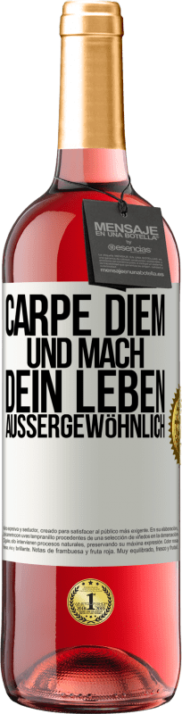 29,95 € Kostenloser Versand | Roséwein ROSÉ Ausgabe Carpe Diem und mach dein Leben außergewöhnlich Weißes Etikett. Anpassbares Etikett Junger Wein Ernte 2024 Tempranillo