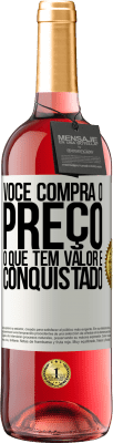 29,95 € Envio grátis | Vinho rosé Edição ROSÉ Você compra o preço. O que tem valor é conquistado Etiqueta Branca. Etiqueta personalizável Vinho jovem Colheita 2024 Tempranillo