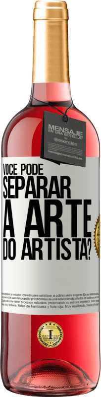 29,95 € Envio grátis | Vinho rosé Edição ROSÉ você pode separar a arte do artista? Etiqueta Branca. Etiqueta personalizável Vinho jovem Colheita 2024 Tempranillo