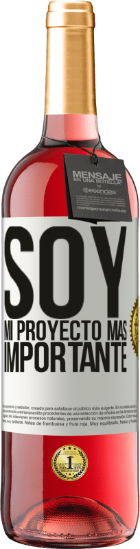 29,95 € Envío gratis | Vino Rosado Edición ROSÉ Soy mi proyecto más importante Etiqueta Blanca. Etiqueta personalizable Vino joven Cosecha 2024 Tempranillo