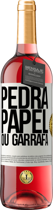 29,95 € Envio grátis | Vinho rosé Edição ROSÉ Pedra, papel ou garrafa Etiqueta Branca. Etiqueta personalizável Vinho jovem Colheita 2024 Tempranillo