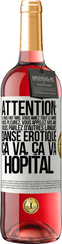 29,95 € Envoi gratuit | Vin rosé Édition ROSÉ Attention: il vous fait rire, vous aimez tout le monde, vous pleurez, vous appelez vos amis, vous parlez d'autres langues, danse Étiquette Blanche. Étiquette personnalisable Vin jeune Récolte 2025 Tempranillo
