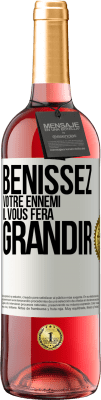 29,95 € Envoi gratuit | Vin rosé Édition ROSÉ Bénissez votre ennemi. Il vous fera grandir Étiquette Blanche. Étiquette personnalisable Vin jeune Récolte 2023 Tempranillo