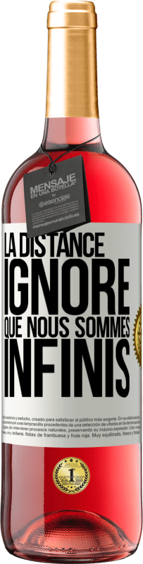 29,95 € Envoi gratuit | Vin rosé Édition ROSÉ La distance ignore que nous sommes infinis Étiquette Blanche. Étiquette personnalisable Vin jeune Récolte 2024 Tempranillo