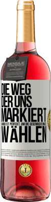 29,95 € Kostenloser Versand | Roséwein ROSÉ Ausgabe Die Weg, der uns markiert wurde ist perfekt, um die Gegenrichtung zu wählen Weißes Etikett. Anpassbares Etikett Junger Wein Ernte 2024 Tempranillo