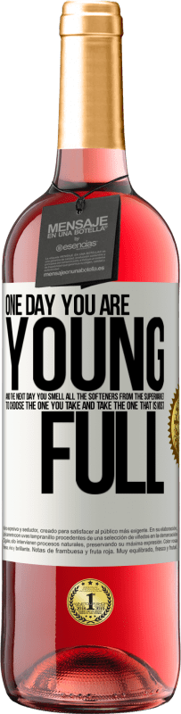 29,95 € Free Shipping | Rosé Wine ROSÉ Edition One day you are young and the next day, you smell all the softeners from the supermarket to choose the one you take and take White Label. Customizable label Young wine Harvest 2024 Tempranillo