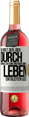 29,95 € Kostenloser Versand | Roséwein ROSÉ Ausgabe Du bist der, der durch meinen Zug kam und mein ganzes Leben entgleiten ließ Weißes Etikett. Anpassbares Etikett Junger Wein Ernte 2024 Tempranillo