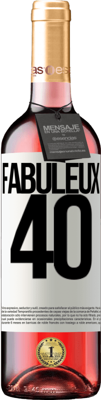 29,95 € Envoi gratuit | Vin rosé Édition ROSÉ Fabuleux 40 Étiquette Blanche. Étiquette personnalisable Vin jeune Récolte 2024 Tempranillo