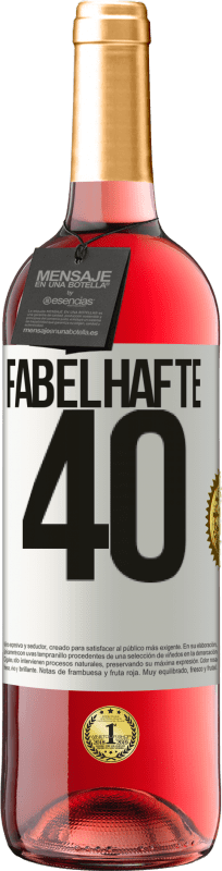 29,95 € Kostenloser Versand | Roséwein ROSÉ Ausgabe Fabelhafte 40 Weißes Etikett. Anpassbares Etikett Junger Wein Ernte 2024 Tempranillo