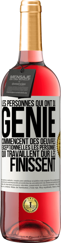29,95 € Envoi gratuit | Vin rosé Édition ROSÉ Les personnes qui ont du génie commencent des oeuvres exceptionnelles. Les personnes qui travaillent dur les finissent Étiquette Blanche. Étiquette personnalisable Vin jeune Récolte 2025 Tempranillo