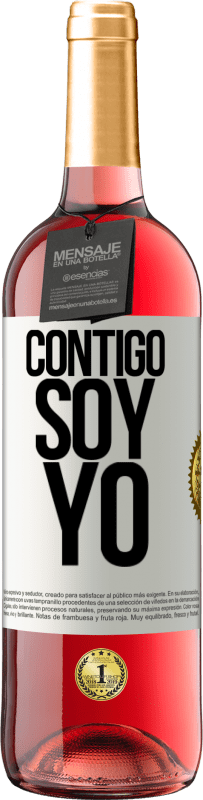 29,95 € Envío gratis | Vino Rosado Edición ROSÉ Contigo soy yo Etiqueta Blanca. Etiqueta personalizable Vino joven Cosecha 2023 Tempranillo