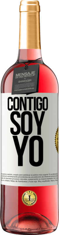 29,95 € Envío gratis | Vino Rosado Edición ROSÉ Contigo soy yo Etiqueta Blanca. Etiqueta personalizable Vino joven Cosecha 2025 Tempranillo