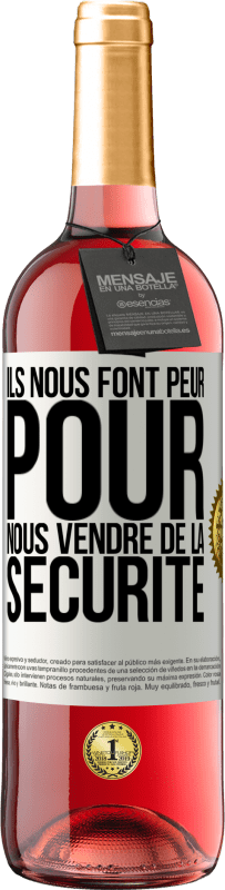 29,95 € Envoi gratuit | Vin rosé Édition ROSÉ Ils nous font peur pour nous vendre de la sécurité Étiquette Blanche. Étiquette personnalisable Vin jeune Récolte 2025 Tempranillo
