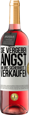 29,95 € Kostenloser Versand | Roséwein ROSÉ Ausgabe Sie vergeben Angst, um uns Sicherheit zu verkaufen Weißes Etikett. Anpassbares Etikett Junger Wein Ernte 2024 Tempranillo