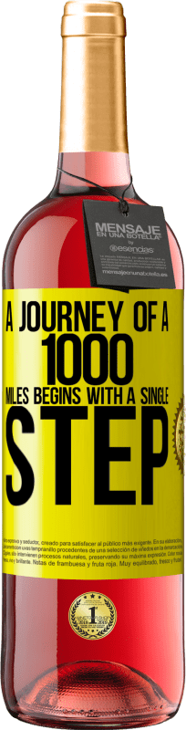 29,95 € Free Shipping | Rosé Wine ROSÉ Edition A journey of a thousand miles begins with a single step Yellow Label. Customizable label Young wine Harvest 2024 Tempranillo