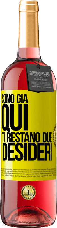 29,95 € Spedizione Gratuita | Vino rosato Edizione ROSÉ Sono già qui. Ti restano due desideri Etichetta Gialla. Etichetta personalizzabile Vino giovane Raccogliere 2024 Tempranillo