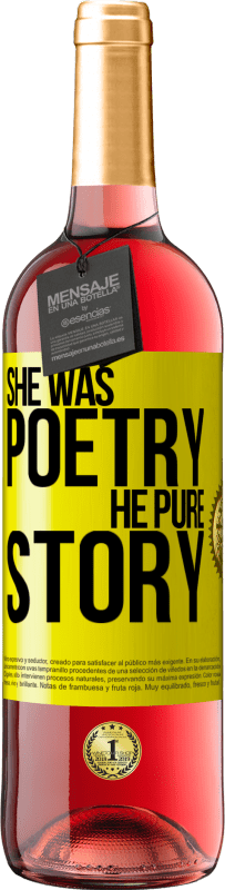 29,95 € Free Shipping | Rosé Wine ROSÉ Edition She was poetry, he pure story Yellow Label. Customizable label Young wine Harvest 2023 Tempranillo