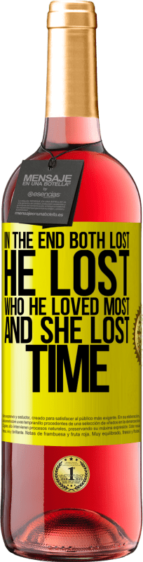 29,95 € Free Shipping | Rosé Wine ROSÉ Edition In the end, both lost. He lost who he loved most, and she lost time Yellow Label. Customizable label Young wine Harvest 2024 Tempranillo