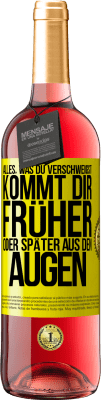 29,95 € Kostenloser Versand | Roséwein ROSÉ Ausgabe Alles, was du verschweigst, kommt dir früher oder später aus den Augen Gelbes Etikett. Anpassbares Etikett Junger Wein Ernte 2025 Tempranillo