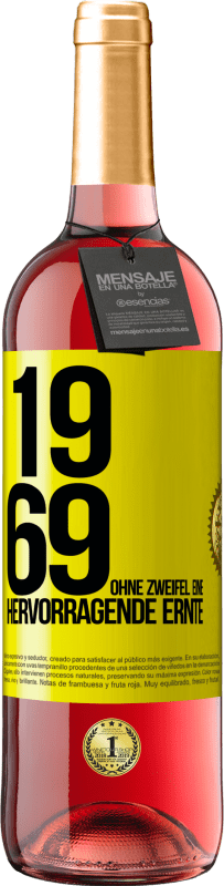 29,95 € Kostenloser Versand | Roséwein ROSÉ Ausgabe 1969. Ohne Zweifel eine hervorragende Ernte Gelbes Etikett. Anpassbares Etikett Junger Wein Ernte 2023 Tempranillo