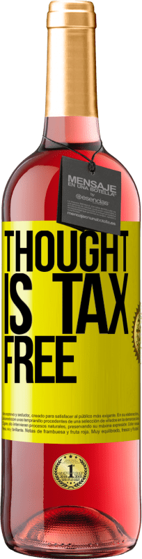 29,95 € 免费送货 | 桃红葡萄酒 ROSÉ版 思想是免税的 黄色标签. 可自定义的标签 青年酒 收成 2023 Tempranillo