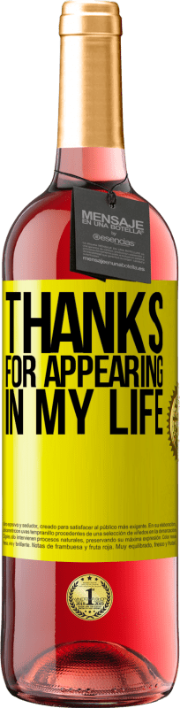 29,95 € Free Shipping | Rosé Wine ROSÉ Edition Thanks for appearing in my life Yellow Label. Customizable label Young wine Harvest 2025 Tempranillo