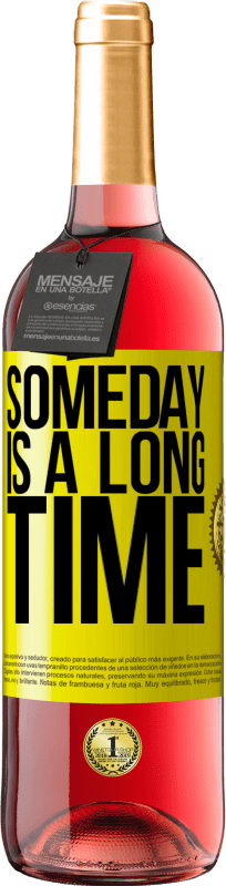 29,95 € 送料無料 | ロゼワイン ROSÉエディション いつかは長い 黄色のラベル. カスタマイズ可能なラベル 若いワイン 収穫 2025 Tempranillo