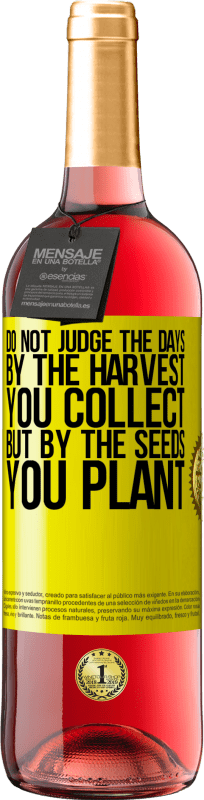 29,95 € Free Shipping | Rosé Wine ROSÉ Edition Do not judge the days by the harvest you collect, but by the seeds you plant Yellow Label. Customizable label Young wine Harvest 2024 Tempranillo