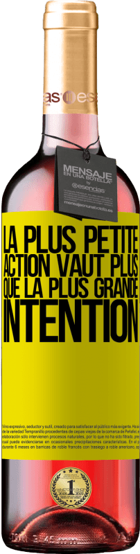 29,95 € Envoi gratuit | Vin rosé Édition ROSÉ La plus petite action vaut plus que la plus grande intention Étiquette Jaune. Étiquette personnalisable Vin jeune Récolte 2024 Tempranillo