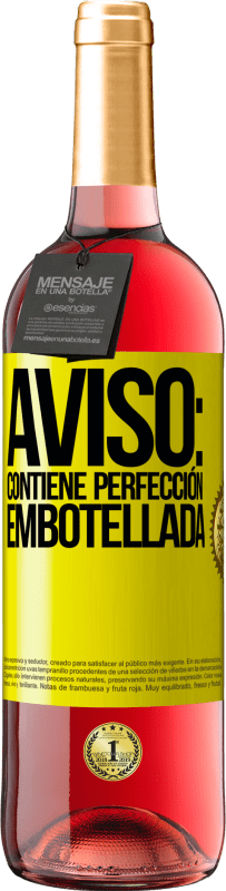 29,95 € Envío gratis | Vino Rosado Edición ROSÉ Aviso: contiene perfección embotellada Etiqueta Amarilla. Etiqueta personalizable Vino joven Cosecha 2023 Tempranillo