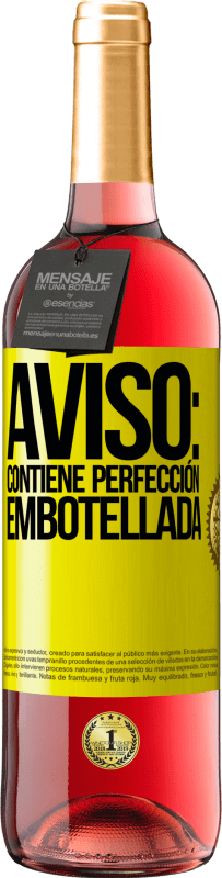 29,95 € Envío gratis | Vino Rosado Edición ROSÉ Aviso: contiene perfección embotellada Etiqueta Amarilla. Etiqueta personalizable Vino joven Cosecha 2024 Tempranillo