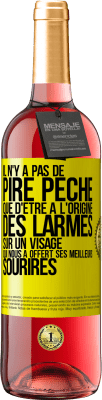 29,95 € Envoi gratuit | Vin rosé Édition ROSÉ Il n'y a pas de pire péché que d'être à l'origine des larmes sur un visage qui nous a offert ses meilleurs sourires Étiquette Jaune. Étiquette personnalisable Vin jeune Récolte 2024 Tempranillo