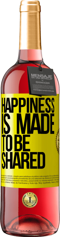 29,95 € 免费送货 | 桃红葡萄酒 ROSÉ版 幸福被分享 黄色标签. 可自定义的标签 青年酒 收成 2023 Tempranillo