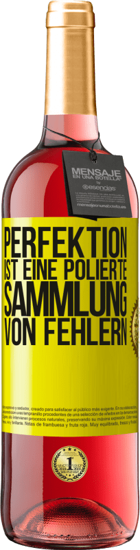 29,95 € Kostenloser Versand | Roséwein ROSÉ Ausgabe Perfektion ist eine polierte Sammlung von Fehlern Gelbes Etikett. Anpassbares Etikett Junger Wein Ernte 2024 Tempranillo