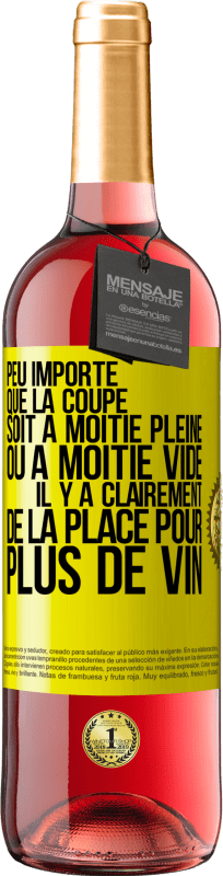 29,95 € Envoi gratuit | Vin rosé Édition ROSÉ Peu importe que la coupe soit à moitié pleine ou à moitié vide. Il y a clairement de la place pour plus de vin Étiquette Jaune. Étiquette personnalisable Vin jeune Récolte 2024 Tempranillo