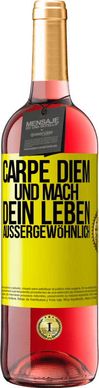 29,95 € Kostenloser Versand | Roséwein ROSÉ Ausgabe Carpe Diem und mach dein Leben außergewöhnlich Gelbes Etikett. Anpassbares Etikett Junger Wein Ernte 2024 Tempranillo