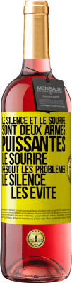 29,95 € Envoi gratuit | Vin rosé Édition ROSÉ Le silence et le sourire sont deux armes puissantes. Le sourire résout les problèmes, le silence les évite Étiquette Jaune. Étiquette personnalisable Vin jeune Récolte 2023 Tempranillo