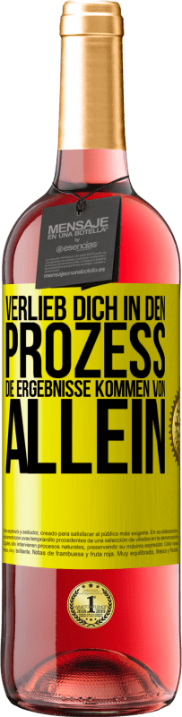 29,95 € Kostenloser Versand | Roséwein ROSÉ Ausgabe Verlieb dich in den Prozess, die Ergebnisse kommen von allein Gelbes Etikett. Anpassbares Etikett Junger Wein Ernte 2024 Tempranillo